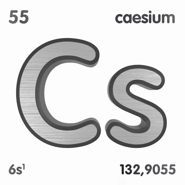 Cézium (CS). A Periódusos rendszer kémiai elem jele. 3D-leképezés. — Stock Fotó