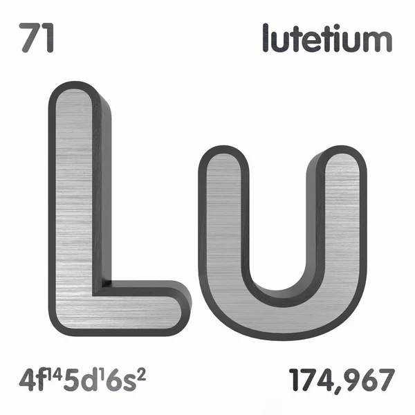 Lutetium (Lu). A Periódusos rendszer kémiai elem jele. 3D-leképezés. — Stock Fotó