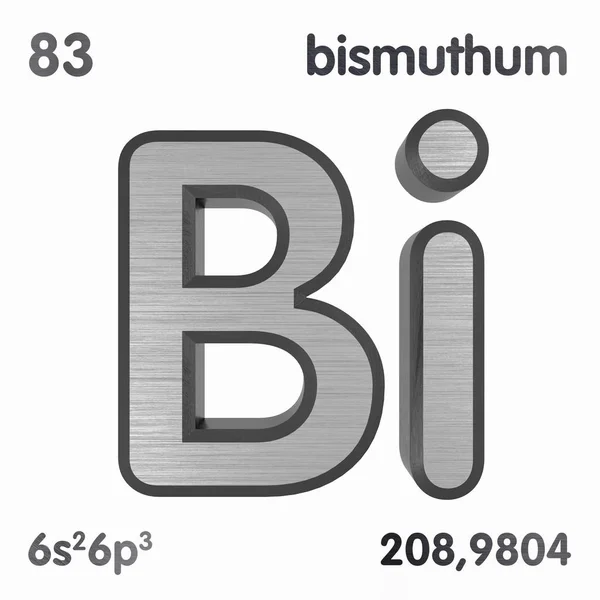 Bizmut (BI) vagy bisemutum. A Periódusos rendszer kémiai elem jele. 3D-leképezés. — Stock Fotó