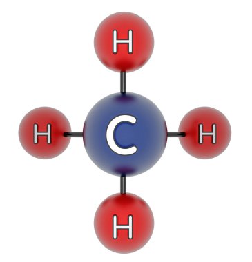 ch4. Methane. Methanum. 3d model. Isolated on white. clipart