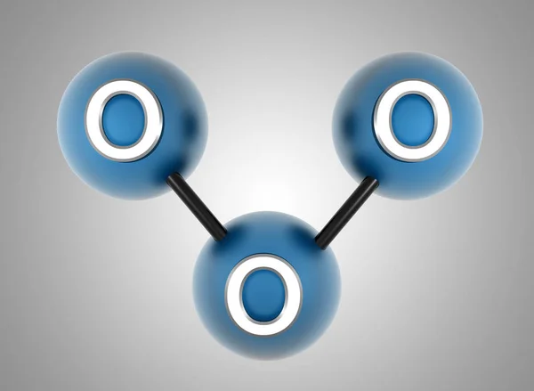 o3. Ozon. İşlenmiş 3d model.