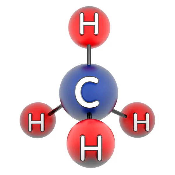Ch4. Metano. Metano. Modelo 3d. Isolado em branco . Fotos De Bancos De Imagens Sem Royalties