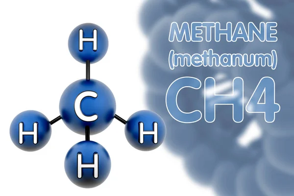 Ch4 - molécule méthane. Expéditeur de modèle 3d avec espace de copie . — Photo