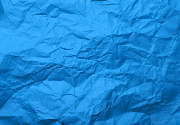 Textura de papel azul amassado — Fotografia de Stock