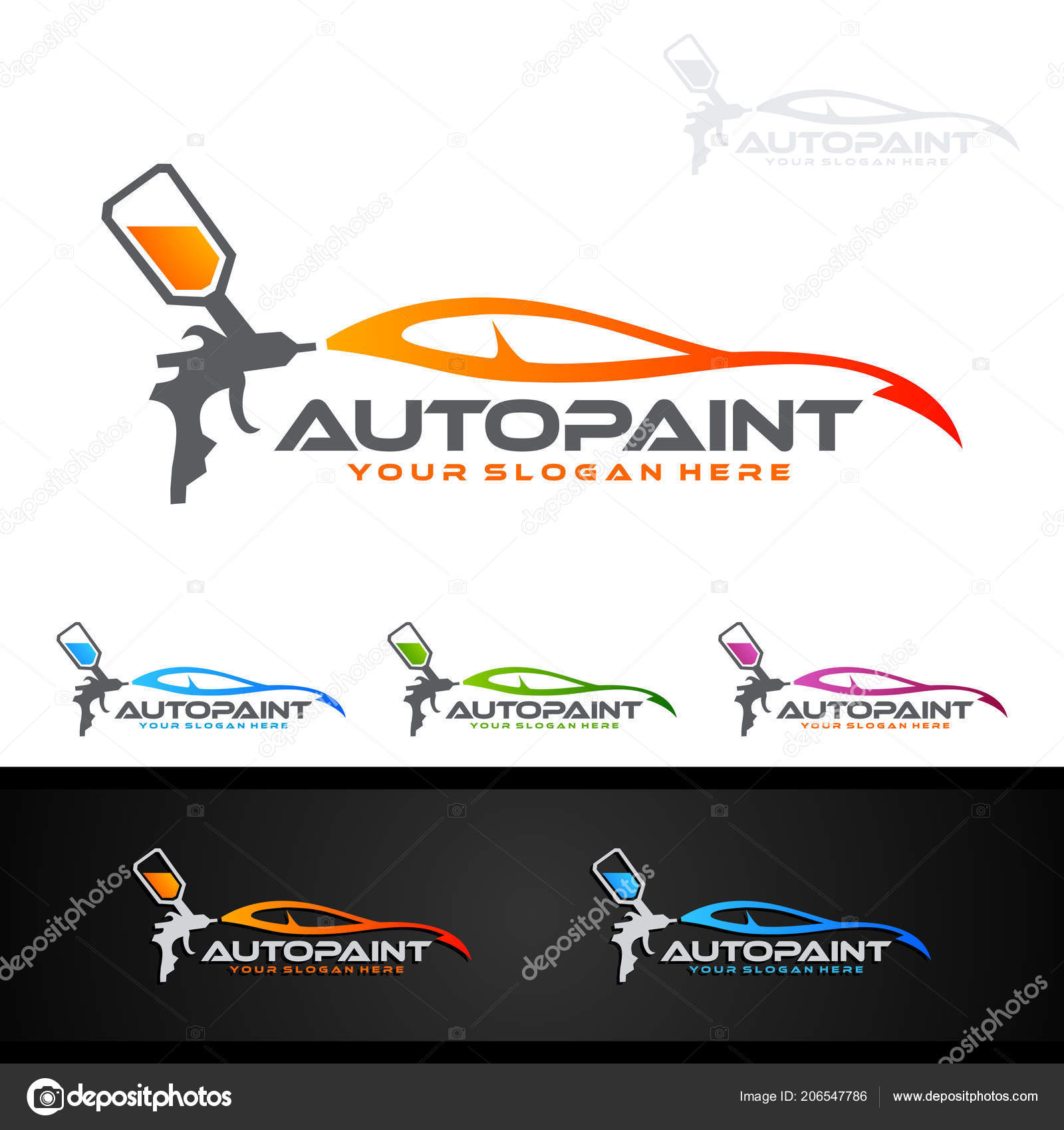 Car Painting Logo With Spray Gun And Unique Colorful Vehicle Concept 18 -  Crella