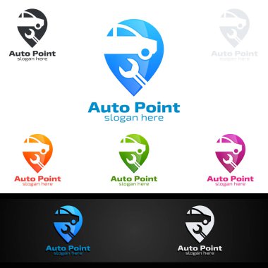 Araba servisi vektör Logo tasarım otomatik onarım şekil ve araba konsepti ile