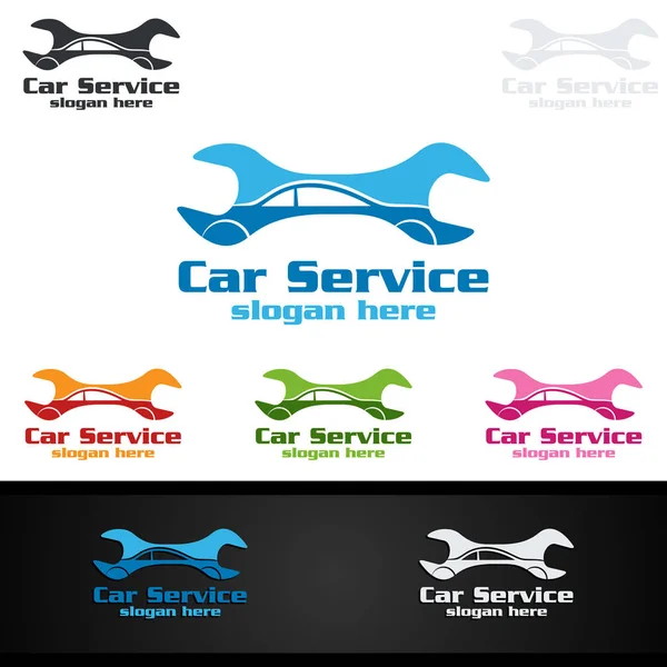 Car Service Wektor Logo Design Auto Naprawa Kształtu Car Concept — Wektor stockowy