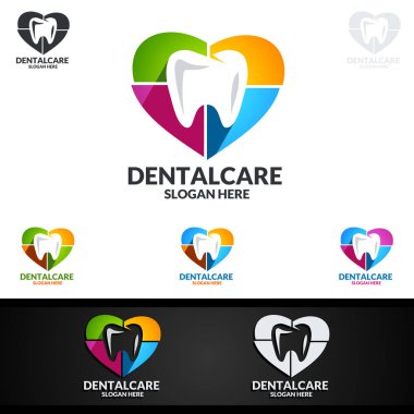 Diş Logo diş soyut tasarım vektör şablonu, diş hekimi stomatology tıp doktoru logo kavramı simgesi