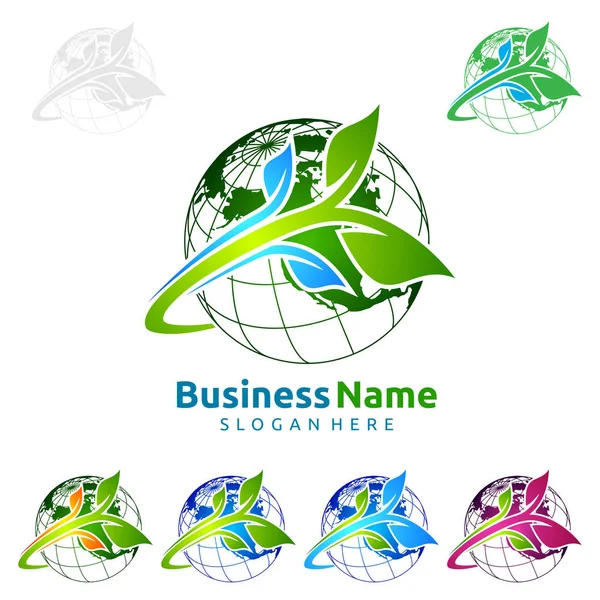 Ekoloji Yaprak Kavram Ile Doğal Yeşil Ağaç Logo — Stok Vektör