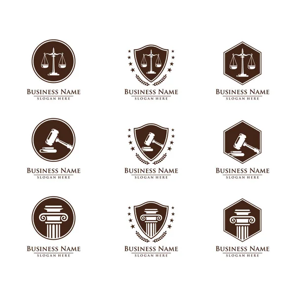 Law Attorney Firm Vector Logo Design — Stock Vector