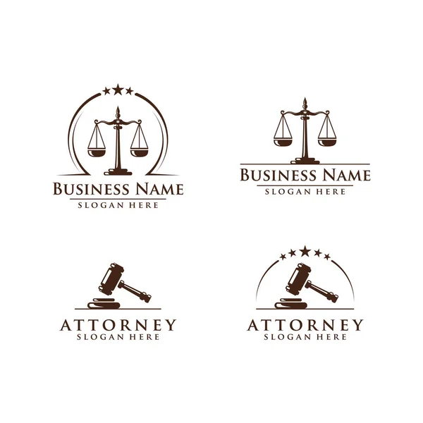 Studio Legale Avvocato Vettore Logo Design — Vettoriale Stock