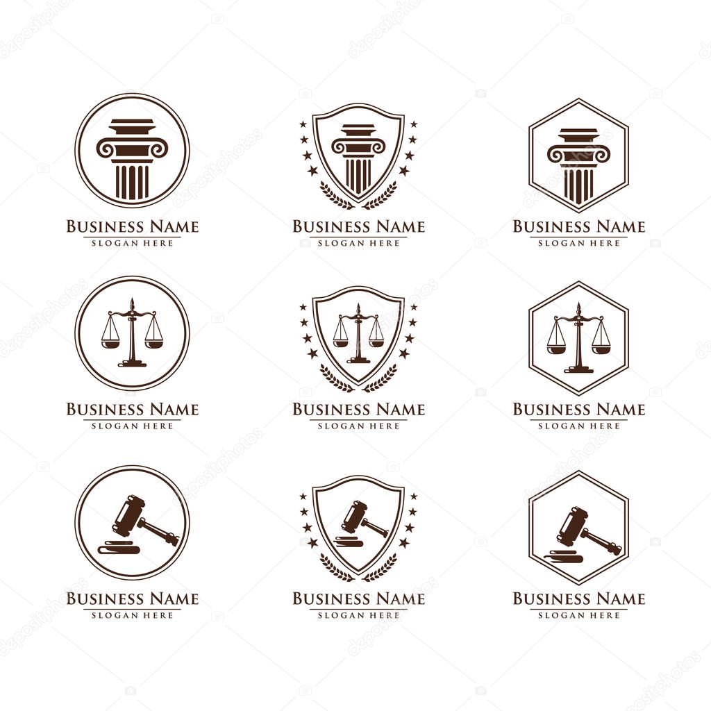 Law and Attorney Firm vector Logo Design