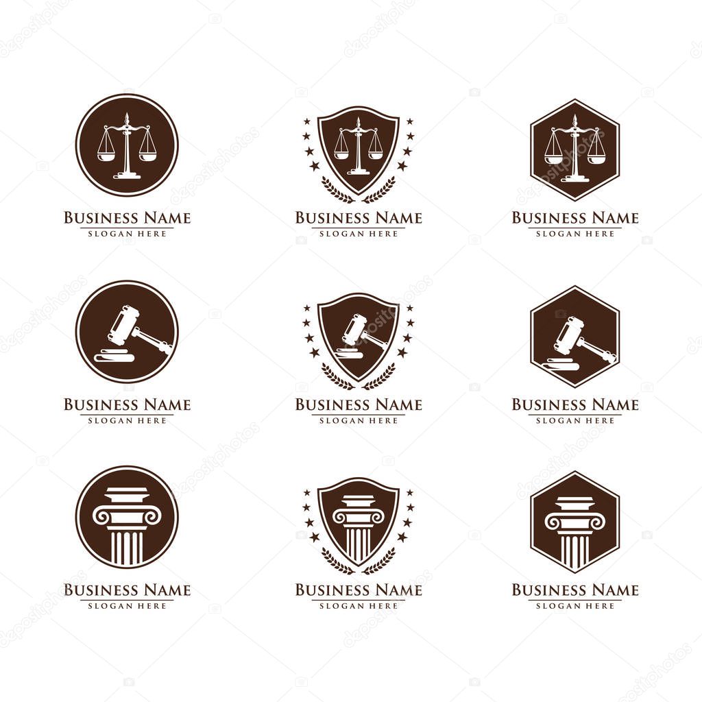 Law and Attorney Firm vector Logo Design