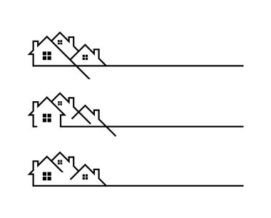 Soyut özelliği ve ev şeklinde Emlak logosu