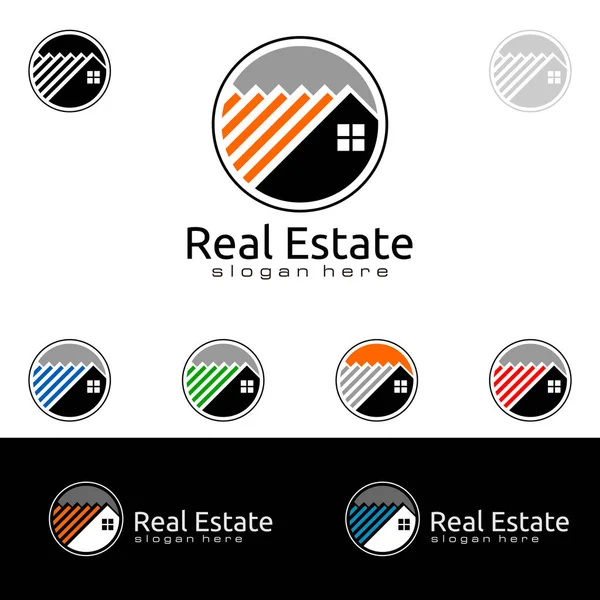 Real Estate Logo Abstract Property Home Shape — Stock Vector