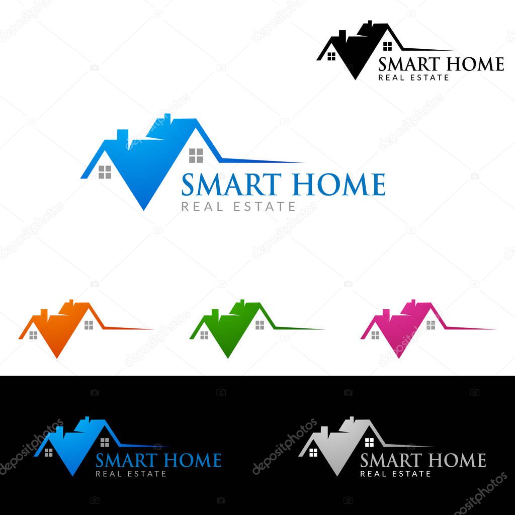 Real estate Logo with Abstract Property and Home shape
