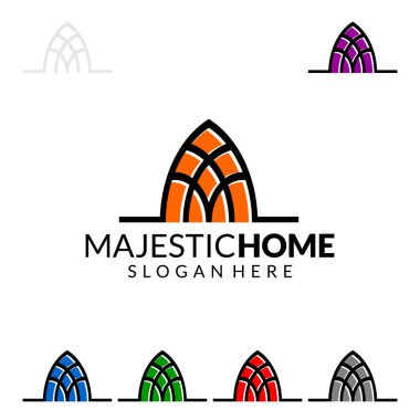 Emlak vektör logo tasarım, basit realty PIN ve ev ile güçlü, konumu, arama ve modern gayrimenkul temsil