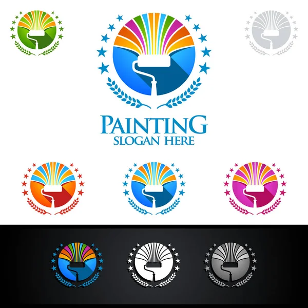 Home Pintura Vector Diseño Logo — Archivo Imágenes Vectoriales