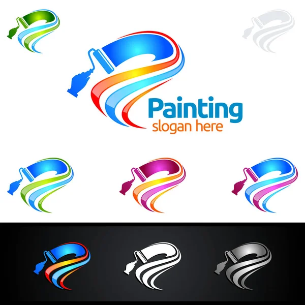 Home Pintura Vector Diseño Logo — Vector de stock