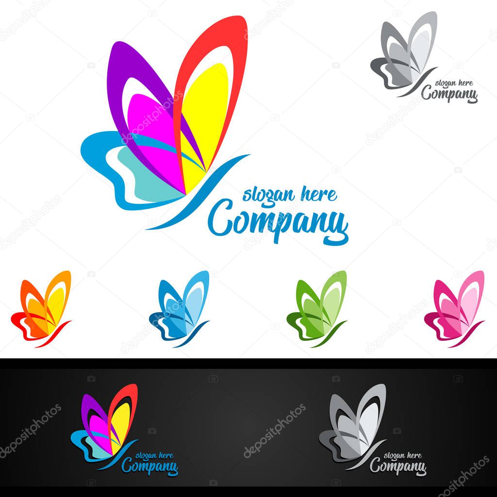 Butterfly Colors Logo with Beauty and Unique Design