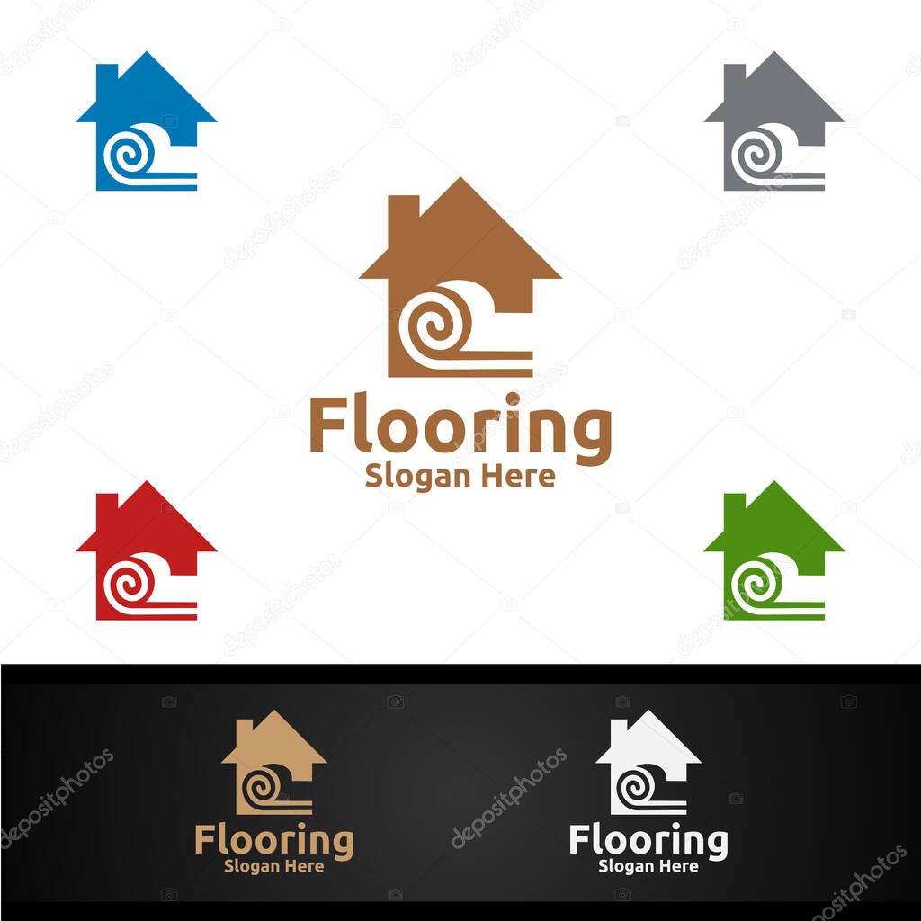 Flooring Logo for Parquet Wooden or vinyl hardwood granite tile vector Design