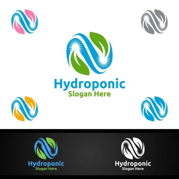 Infinity Hydroponic Gardener Logo Green Garden Environment Nebo Botanical Agriculture — Stockový vektor