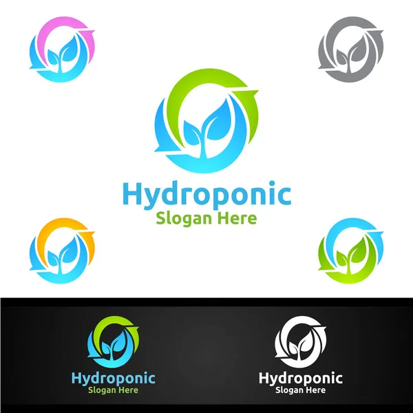 Infinity Hydroponic Gardener Logo Green Garden Environment Nebo Botanical Agriculture — Stockový vektor