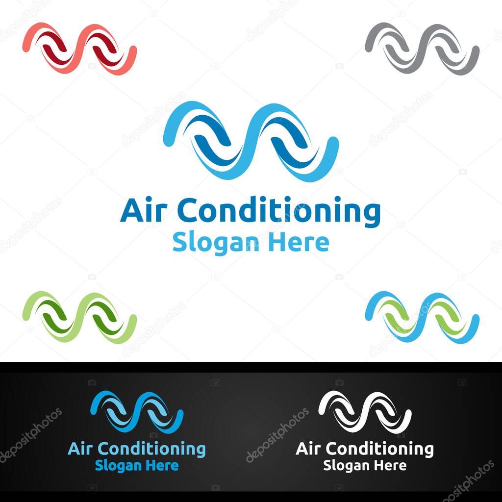 Snow Air Conditioning and Heating Services Logo Design