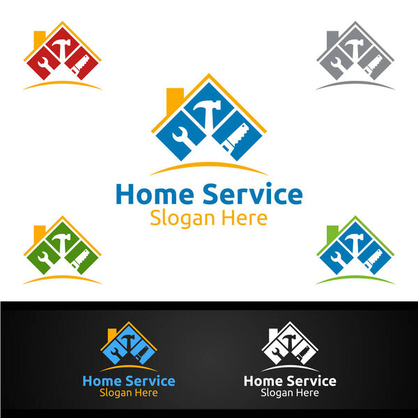 Real Estate and Fix Home Repair Services Logo Design
