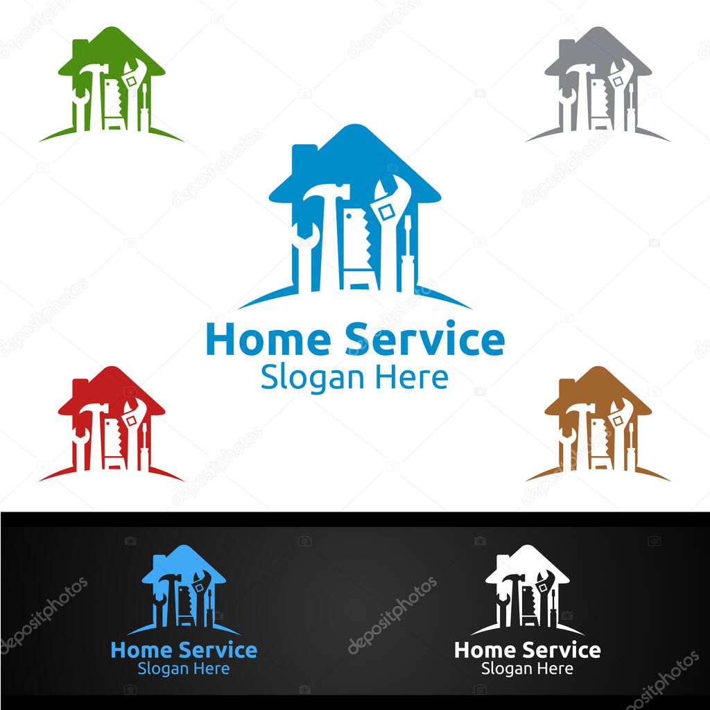 Real Estate and Fix Home Repair Services Logo Design