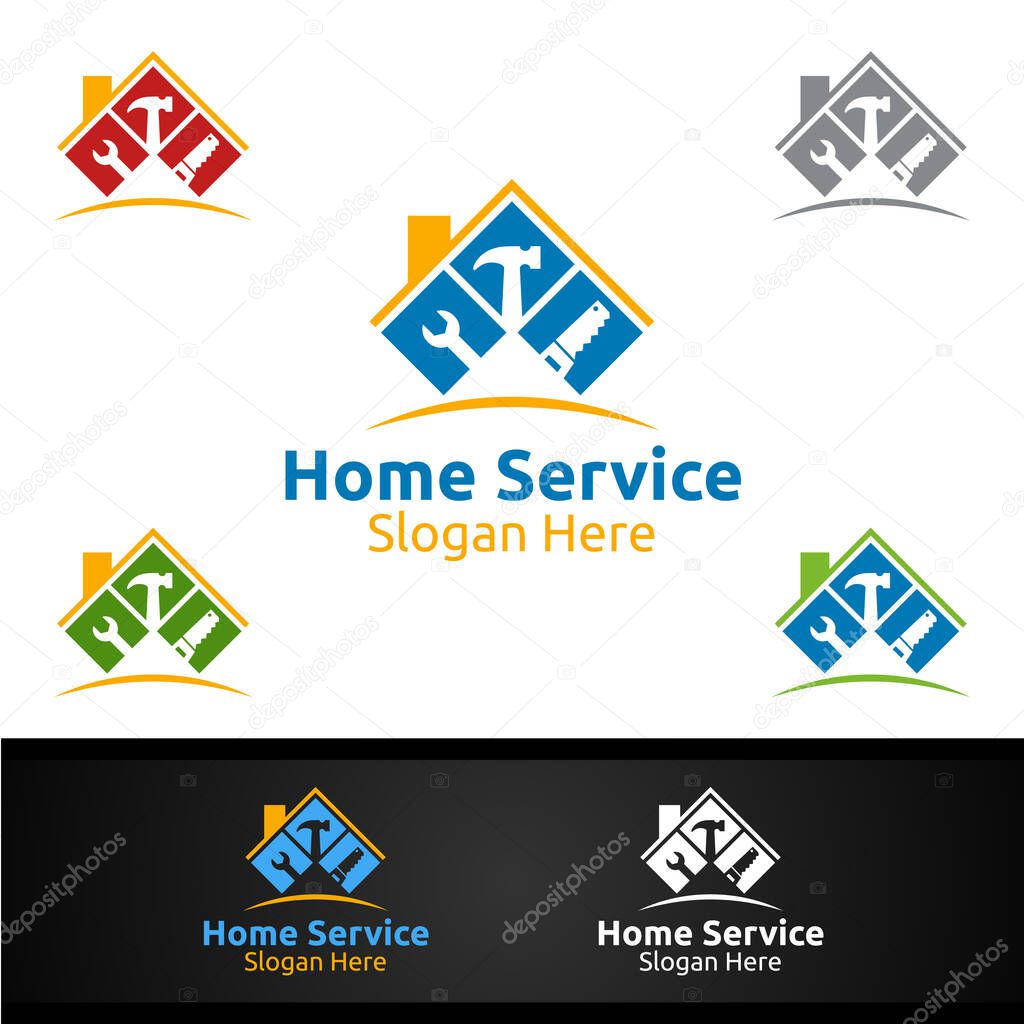 Real Estate and Fix Home Repair Services Logo Design