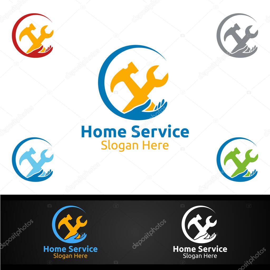 Real Estate and Fix Home Repair Services Logo Design