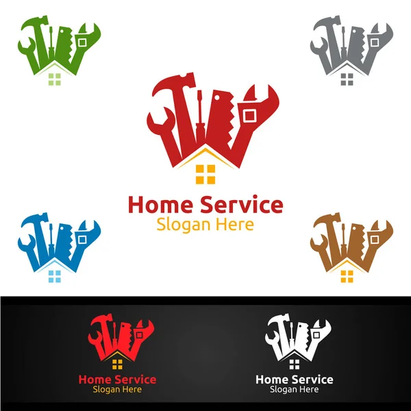 Real Estate Fix Home Repair Services Logo Design — Stockový vektor