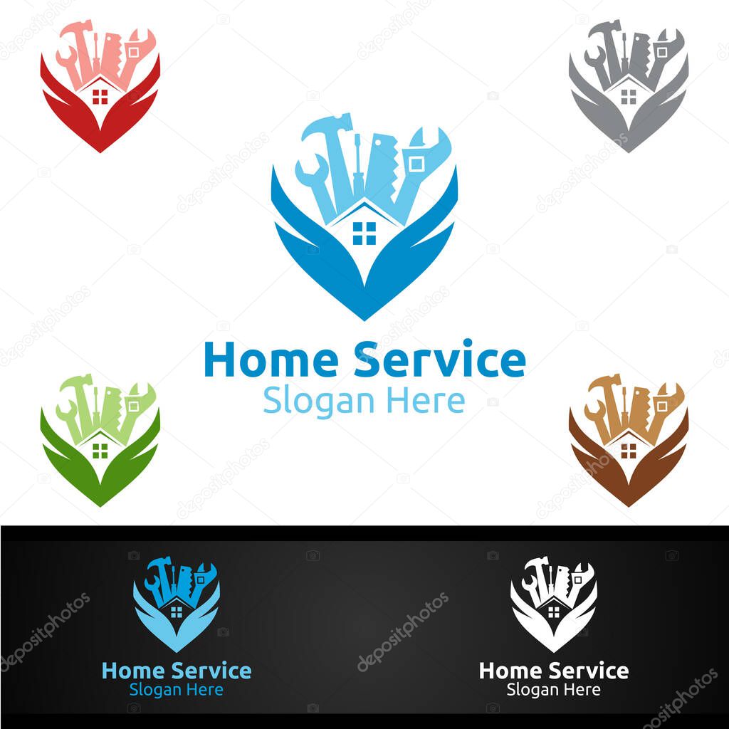 Real Estate and Fix Home Repair Services Logo Design