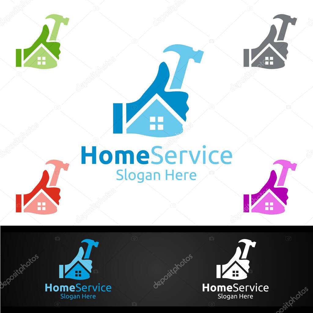 Real Estate and Fix Home Repair Services Logo Design