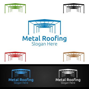 Shingles Çatı Emlak veya Tamirci Mimarisi için Metal Çatı Logosu