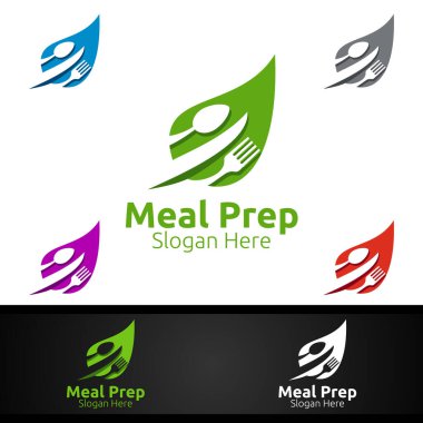 Eco Meal Sağlıklı Yemek Logosu Restoran, Kafe veya Çevrimiçi Yemek Teslimatı Tasarımı