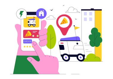 Modern Robot Garson Sistemi Tasarımı ile Bir Restoranda Bir AI Robot Servisi Kutulu Yemekler