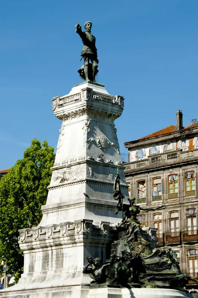 Dom Henrique Statue Porto Portugal — Stockfoto