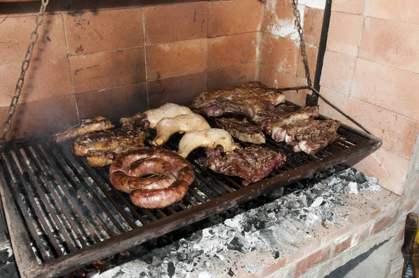 Churrasqueira Carne Asado Tradicional Argentina — Fotografia de Stock
