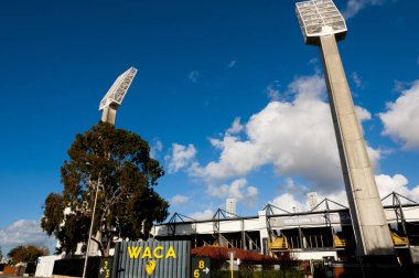 Perth, Avustralya - 13 Temmuz 2018: Perth'ın eski spor Stadyumu Waca (Batı Avustralya kriket Birliği) olduğunu