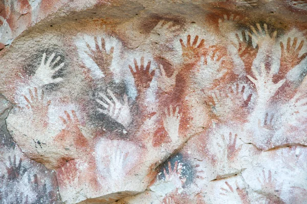 Cave Hands Argentina — Stock Photo, Image