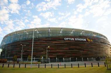 Perth, Avustralya - 1 Şubat 2018: Ocak ayında açılan 60000 kişi kapasiteli Perth yeni Optus Stadyumu