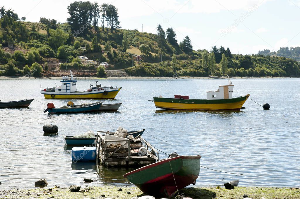 Wooden Fishing Boats - Castro Bay - Chile