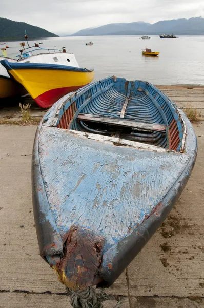 Ξύλινο Σκάφος Puerto Cisnes Χιλή — Φωτογραφία Αρχείου