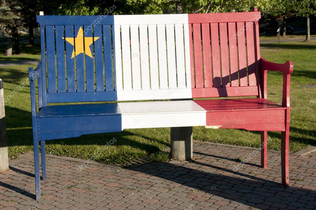 Acadian Colors on Wood Bench - Edmundston - New Brunswick