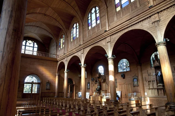 Castro Chile January 2015 San Francisco Church Its Beautiful Wooden — Stock Photo, Image