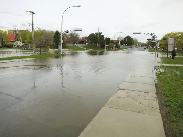 Inundación Ciudades Montreal Canadá — Foto de Stock