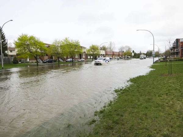 Inundación Ciudades Montreal Canadá — Foto de Stock