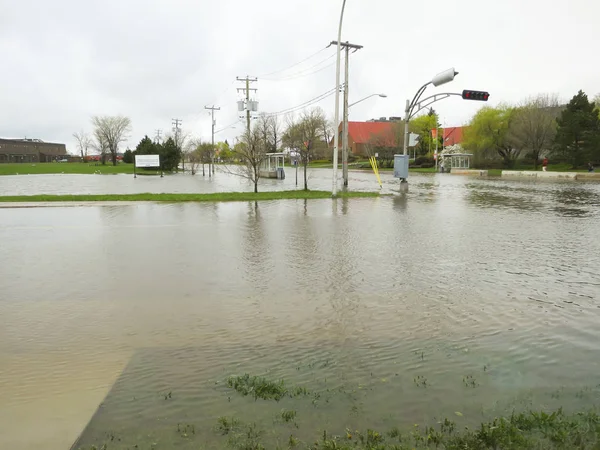 Inundación Ciudades Montreal Canadá — Foto de Stock